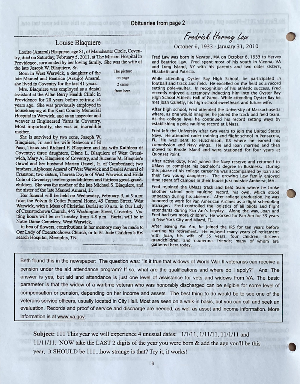 Mar-Apr. 2011 Newsletter 143
